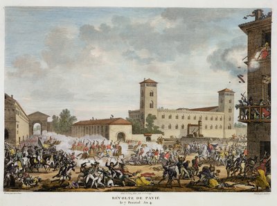 De opstand van Pavia, 7 Prairial, Jaar 4 (mei 1796) gegraveerd door Jacques Joseph Coiny (1761-1809) door Antoine Charles Horace Vernet