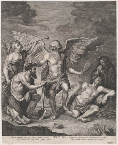 Tijd kroont Arbeid en straft Luiheid, ca. 1650-77 door Antoine Couchet