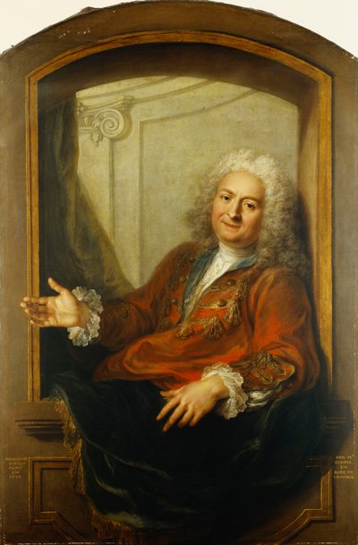 Portret van Monsieur Dupille, Halflijf, in een Gewaad Zittend op de Rand van een Venster, 1733 door Antoine Coypel