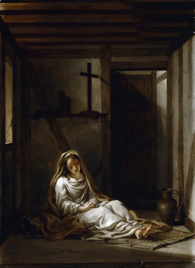 Sint Thaïs in haar cel door Antoine Coypel