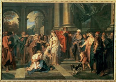 Susannah beschuldigd van overspel ... (schilderij op doek) door Antoine Coypel