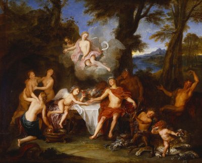 De alliantie van Bacchus en Cupido door Antoine Coypel
