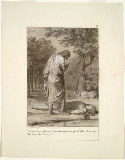 Aristomenes Rouwt om de Dood van Socrates door de Betovering van Meroë...De Gouden Ezel, 1795 door Antoine Denis Chaudet