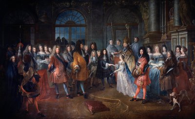 Huwelijk van Lodewijk van Frankrijk Hertog van Bourgondië en Marie Adelaide van Savoye op 7/12/1697 door Antoine Dieu