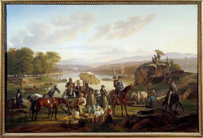 De stop van Lyonse kunstenaars op Barbe-eiland in Lyon door Antoine Duclaux