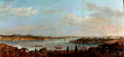 Panoramisch uitzicht op Istanbul door Antoine Favray