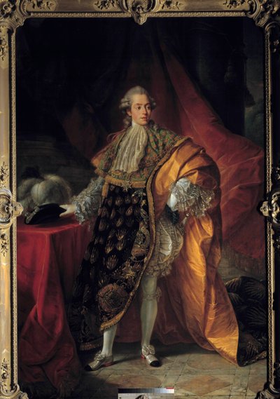 Portret van Charles Philippe van Frankrijk in groot kostuum van de Orde van de Heilige Geest, Graaf van Artois (toekomstige Charles X) door Antoine François Callet