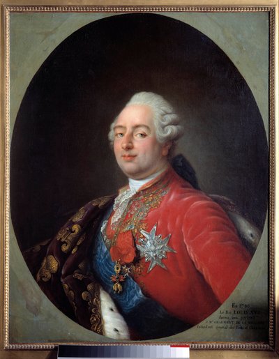 Portret van Lodewijk XVI (1754-1793), koning van Frankrijk. Schilderij uit het atelier van Antoine Francois Callet (1741-1823). 1786. Parijs, Musee Carnavalet door Antoine François Callet