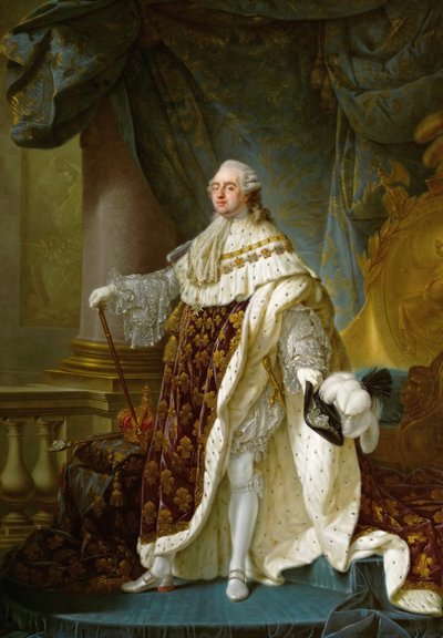 Portret van koning Lodewijk XVI 1754-1793 in zijn kroningsgewaden, 1779 door Antoine François Callet