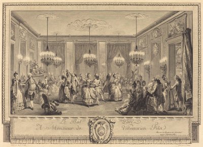 Het Gemaskerde Bal door Antoine Jean Duclos after Augustin de Saint Aubin