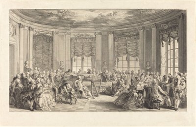 Het Concert door Antoine Jean Duclos after Augustin de Saint Aubin