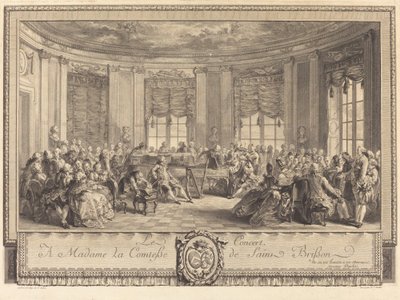 Het Concert door Antoine Jean Duclos after Augustin de Saint Aubin