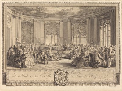Het concert door Antoine Jean Duclos after Augustin de Saint Aubin