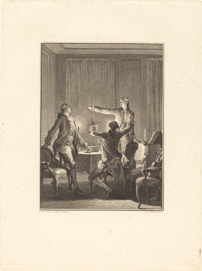 De provocatie door Antoine Jean Duclos after Jean Michel Moreau