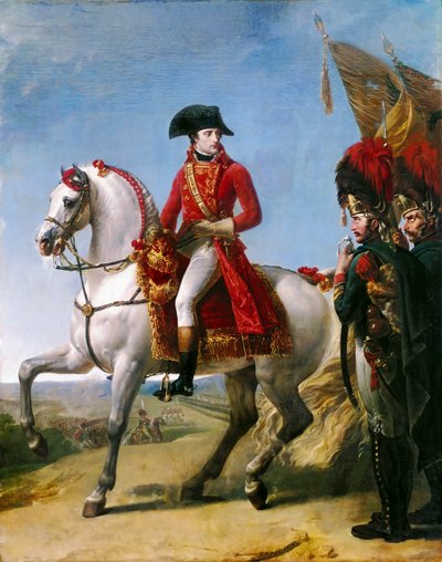 Napoleon Bonaparte, Eerste Consul, inspecteert zijn troepen na de Slag bij Marengo door Antoine Jean Gros Baron