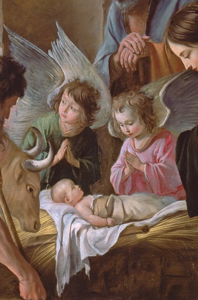 De aanbidding van de herders, ca. 1638 (detail) door Antoine Le Nain