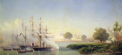 Bestorming van de Citadel van Saigon door Viceadmiraal Rigault de Genouilly, 17 februari door Antoine Leon Morel Fatio