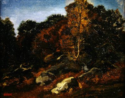 Herfst in Fontainebleau door Antoine Louis Barye
