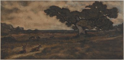 Bokken bij een Boom door Antoine Louis Barye