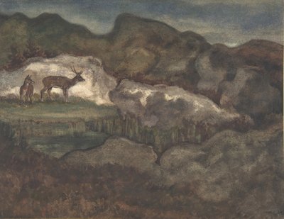 Izards in de gletsjers Pyreneese gemzen door Antoine Louis Barye