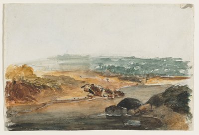 Landschap (recto) door Antoine Louis Barye