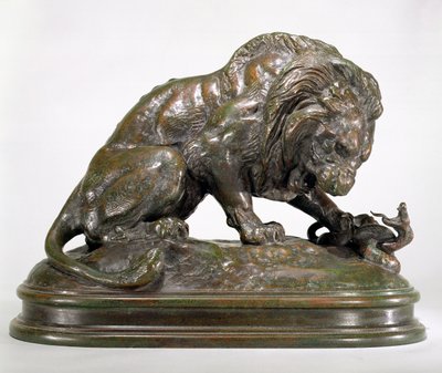 Leeuw en Slang door Antoine Louis Barye