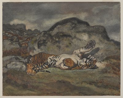 Rollende Tijger, c.1840 door Antoine Louis Barye