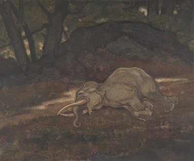 Slapende olifant door Antoine Louis Barye