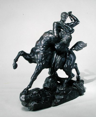 Theseus vecht tegen de centaur Bienor door Antoine Louis Barye