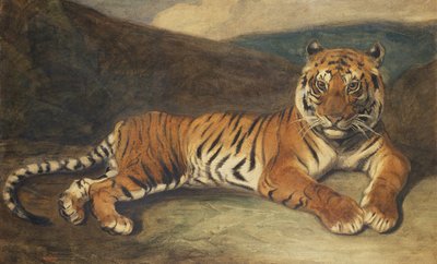 Tijger Liggend door Antoine Louis Barye