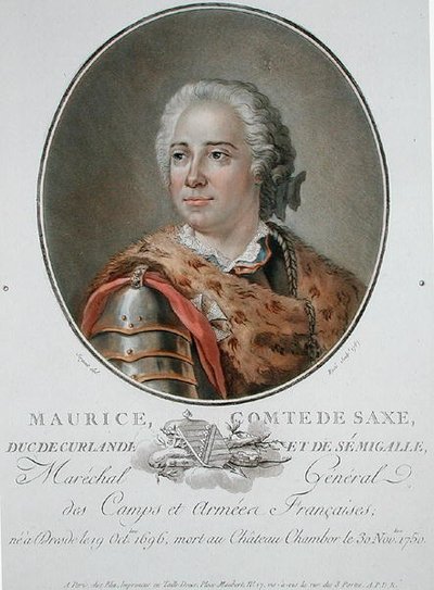 Maurice (1696-1750) Graaf van Saksen door Antoine Louis Francois (after) Sergent Marceau