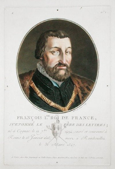 Francois I (1494-1547) koning van Frankrijk door Antoine Louis Francois Sergent Marceau