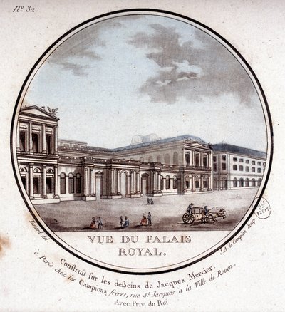 Uitzicht op het Koninklijk Paleis in Parijs - in 
