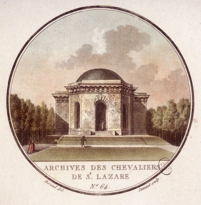 Archieven van de ridders van Saint Lazarus in Parijs. In pittoreske uitzichten van de belangrijkste gebouwen van Parijs door Sergeant door Antoine Louis Francois Sergent Marceau