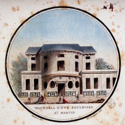 Halle aux calves, boulevard Saint Martin. In pittoreske uitzichten van de belangrijkste gebouwen van Parijs door Sergeant door Antoine Louis Francois Sergent Marceau