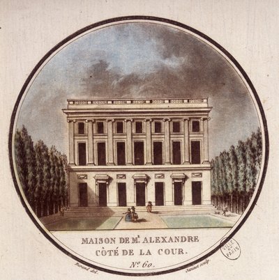 Maison de Monsieur Alexandre, zijbinnenplaats, Parijs. In pittoreske uitzichten van de belangrijkste gebouwen van Parijs door Sergeant door Antoine Louis Francois Sergent Marceau