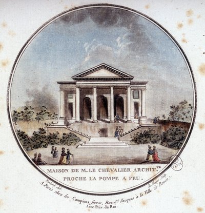 Maison de Monsieur le Chevalier, architect, Parijs. In pittoreske uitzichten van de belangrijkste gebouwen van Parijs door Sergeant door Antoine Louis Francois Sergent Marceau