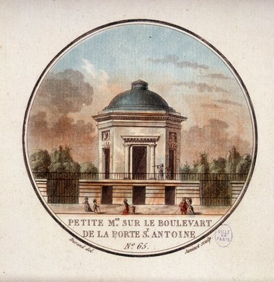 Klein huis aan de boulevard van de Porte Saint Atenoine. In schilderachtige uitzichten van de belangrijkste gebouwen van Parijs door Sergeant door Antoine Louis Francois Sergent Marceau
