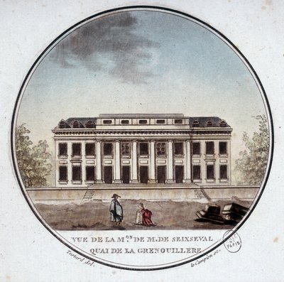 Zicht op het huis van Monsieur de Seixseval, quai de la grenouillère in Parijs (nu quai d