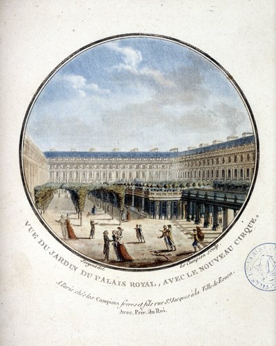 Uitzicht op de tuin van het Palais Royal - in 