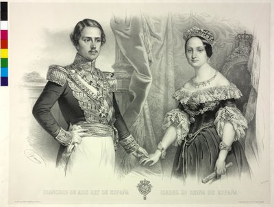 Koningin van Spanje en haar echtgenoot Franz Isabella II door Antoine Maurin