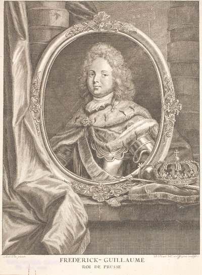 Friedrich Wilhelm I, koning van Pruisen en als Friedrich Wilhelm II keurvorst en markgraaf van Brandenburg door Antoine Pesne