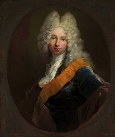 Pools:  Friedrich Wilhelm Kettler (1692-1711) (Portret mężczyzny w peruce i z orderem Czarnego Orła0 Friedrich Wilhelm Kettler (1692-1711) (Portret van een man met een pruik bij de Orde van de Zwarte Adelaar) door Antoine Pesne