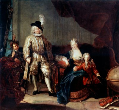 Portret van Baron von Erlach met zijn Familie, ca. 1710 door Antoine Pesne