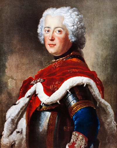 Portret van Frederik II van Hohenzollern, bekend als Frederik de Grote (Berlijn) door Antoine Pesne