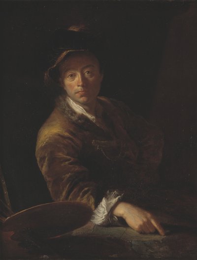Portret van een schilder (vermoedelijk C. L. Agricola, 1667-1719) door Antoine Pesne