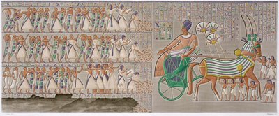 Oud-Egyptische gekleurde bas-reliëfs, 1822 door Antoine Phelippeaux