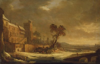 De maand januari, sneeuweffect, 1699 door Antoine Pierre the Younger Patel