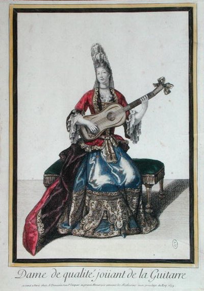 Dame die Gitaar Speelt door Antoine Trouvain