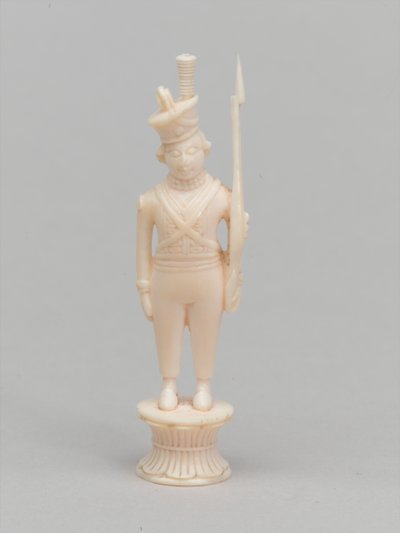 Witte pion, schaakstuk, India, circa 1820 door Antoine Verard